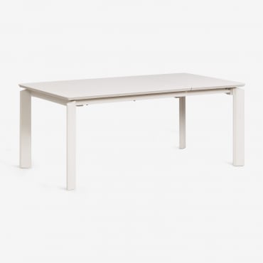 Tavolo Da Giardino Rettangolare 180-300x100 Cm Allungabile In Alluminio Milenca Gardenia Bianco - Sklum