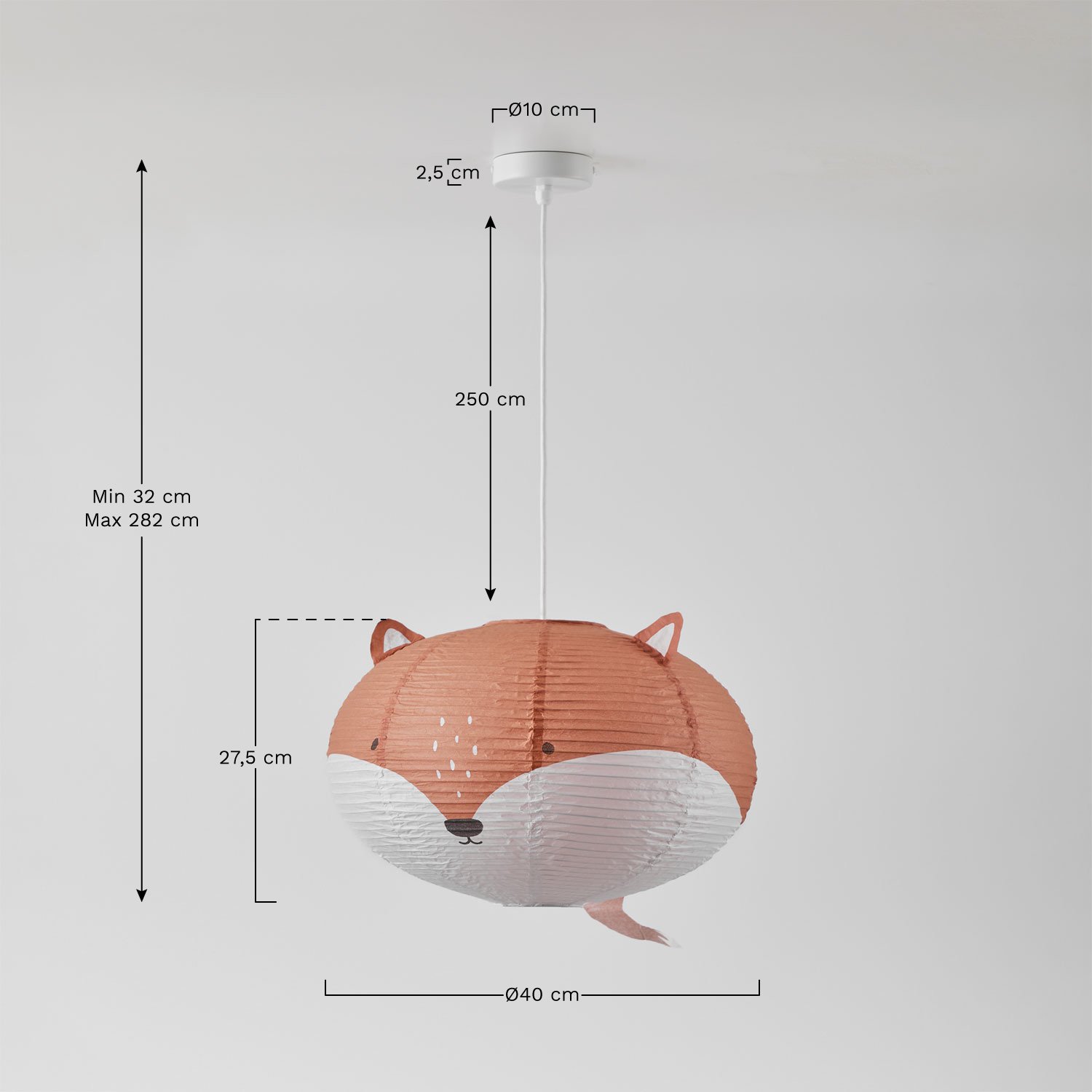 Lampada da soffitto in carta di riso Mignod Kids, MISURE