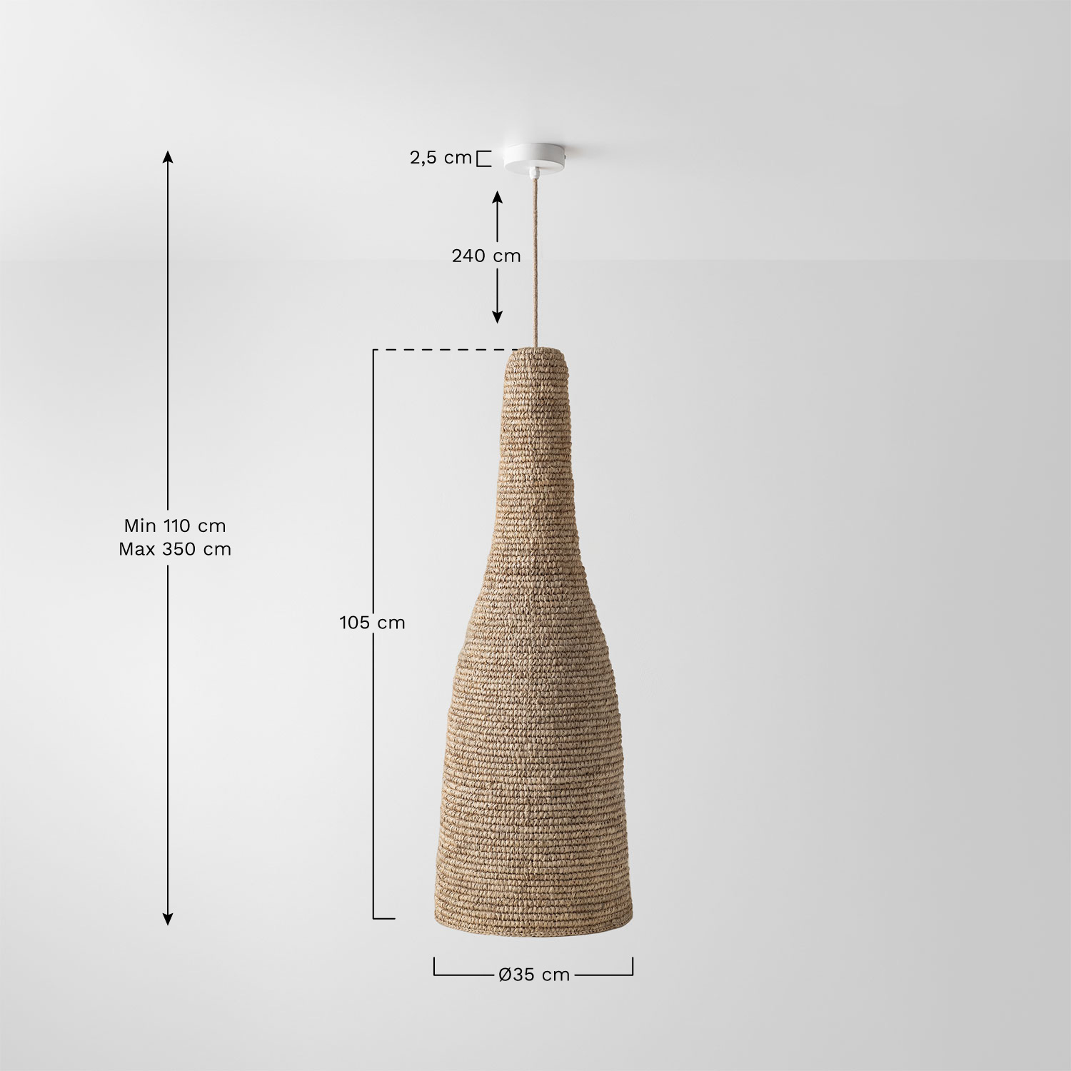 Lampada a sospensione da soffitto Jessica, MISURE