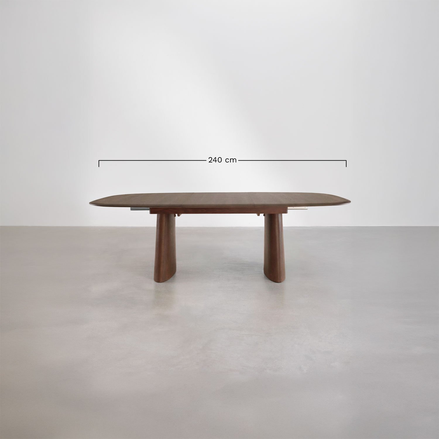 Oval extendable dining table in MDF and ash veneer Nuveta, MISURE