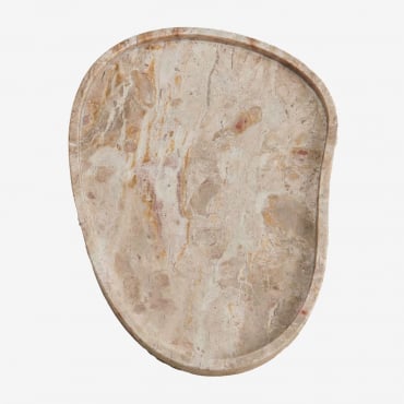 Vassoio Decorativo In Marmo Orivando Marmo Beige Panther & ↔︎ 35 Cm - Sklum