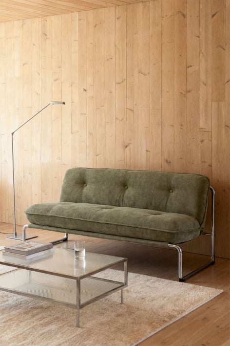 Divano 2 posti rivestito Matilda - Chenille verde militare