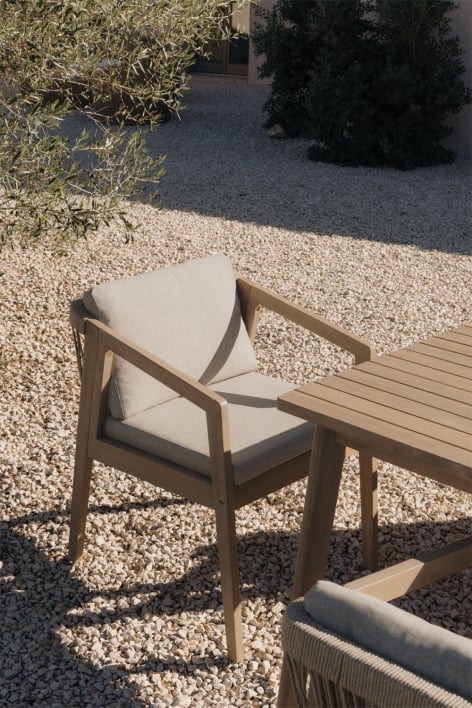 Sedia da giardino in legno di acacia e corda intrecciata Kaela