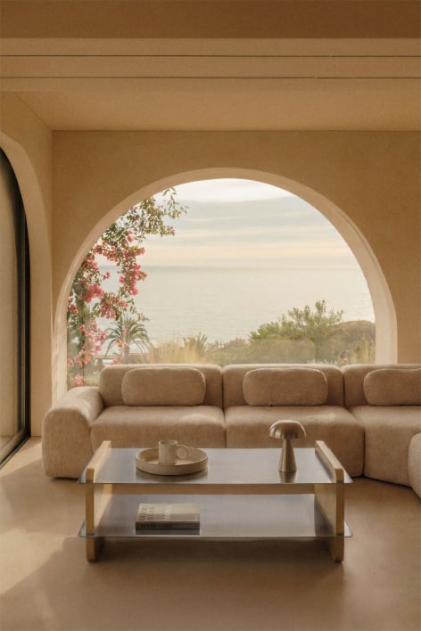 Tavolino rettangolare 120x60 cm in legno di mango e acciaio Tokyo