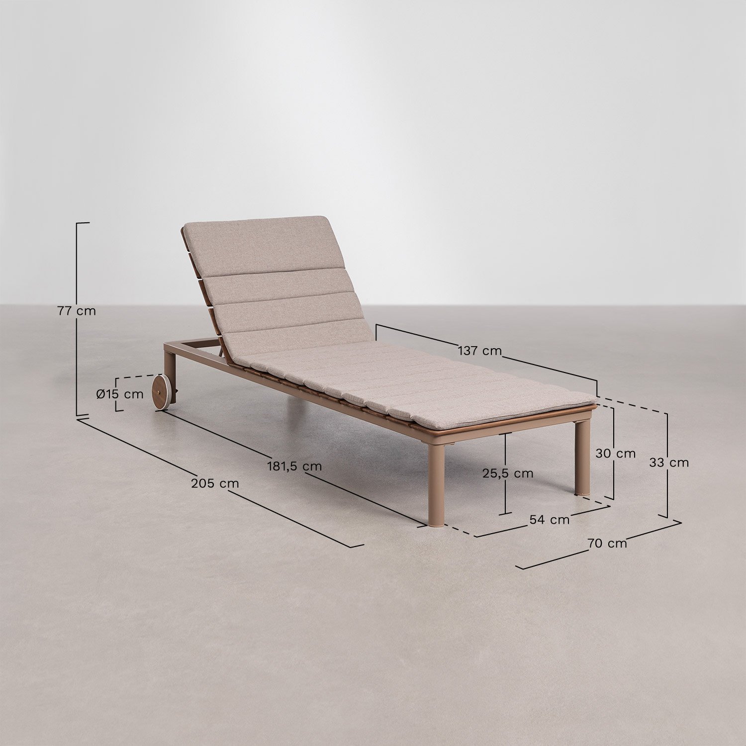 Set di 2 lettini reclinabili in legno di acacia Sirka, MISURE