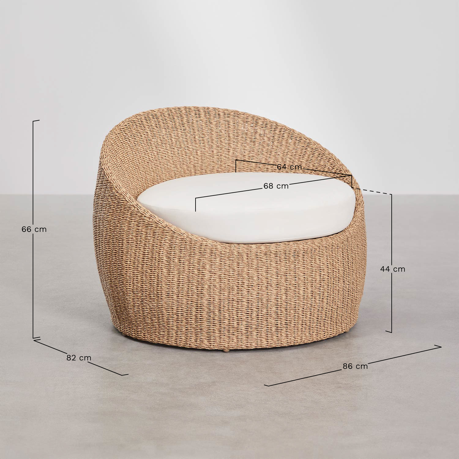 Confezione da 2 poltrone da giardino in rattan Clarnyx, MISURE