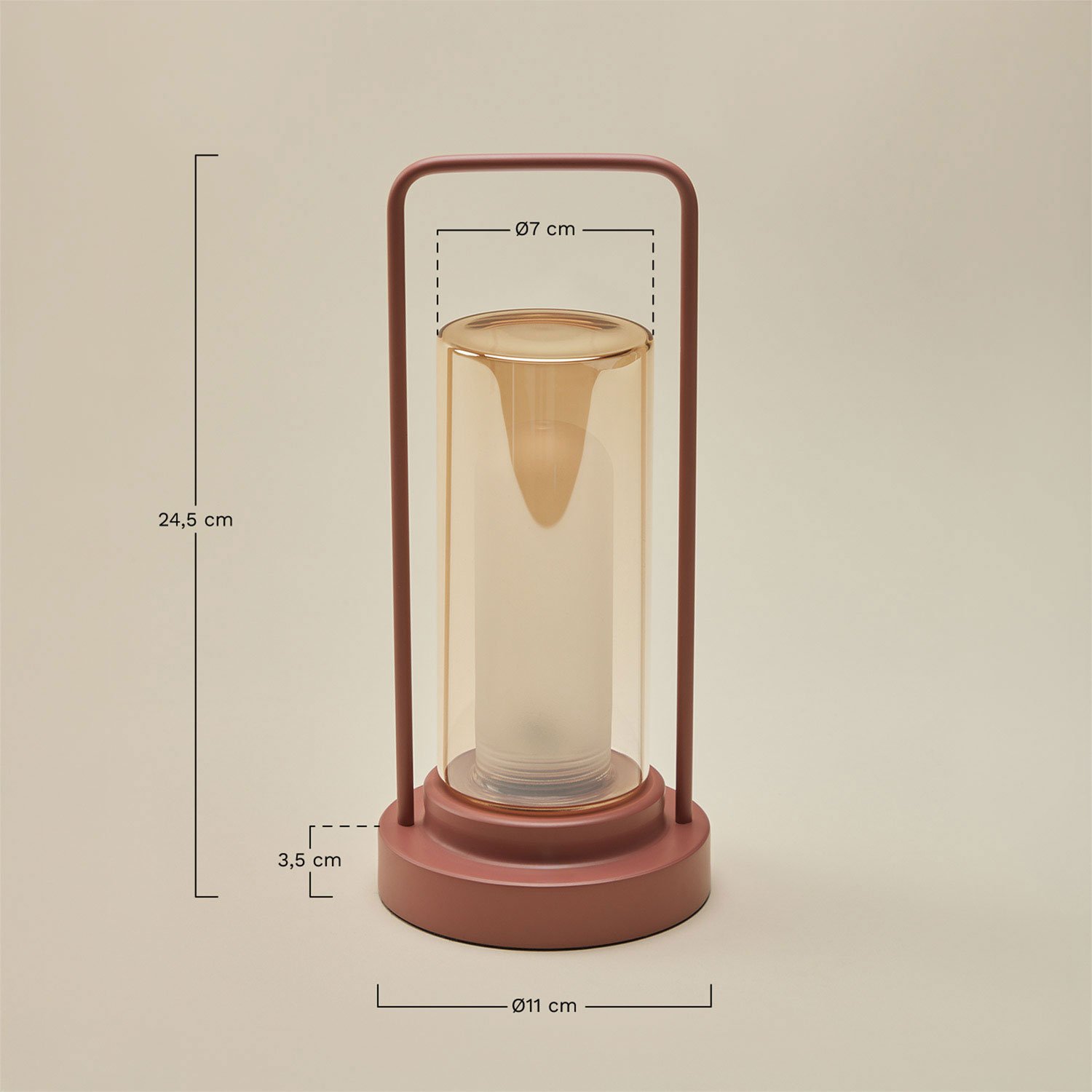 Lampada da tavolo LED wireless in ferro e vetro Sorlix, MISURE