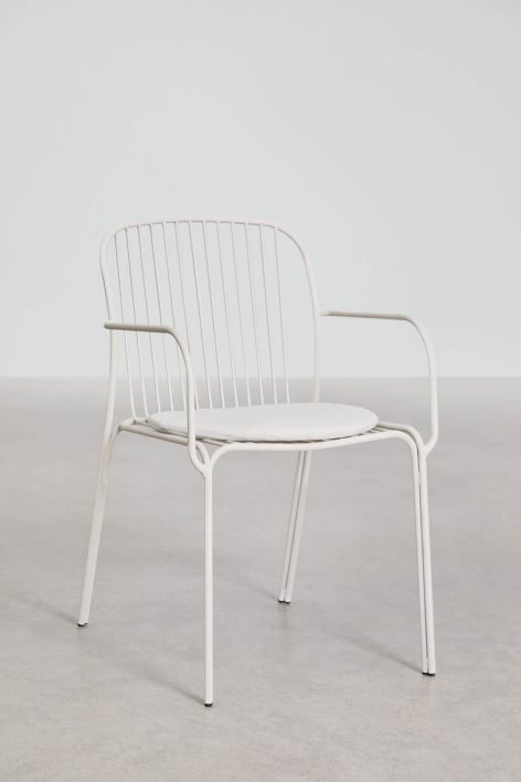 Sedia da giardino con braccioli in acciaio Anerina - Gardenia Bianco