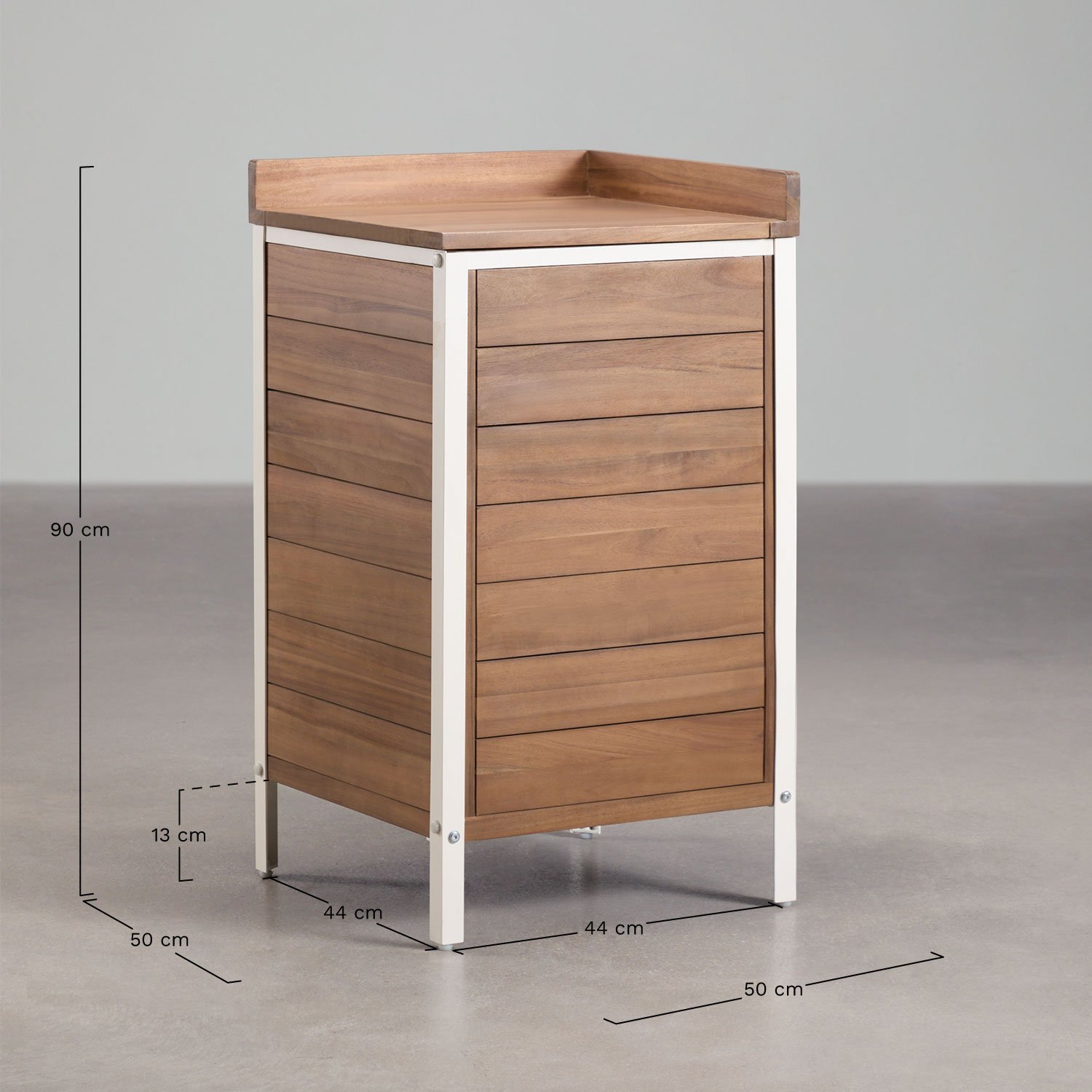 Modulo di stoccaggio angolare per cucina modulare da esterno in legno di acacia e alluminio Reggie, MISURE