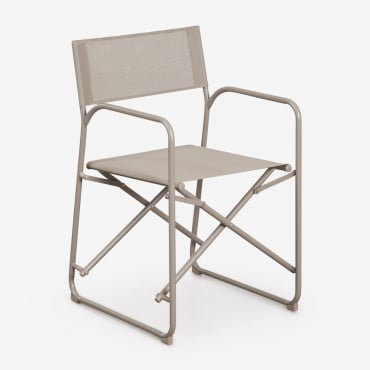 Sedia Da Regista Pieghevole Da Giardino In Acciaio Melida Moka Brown - Sklum