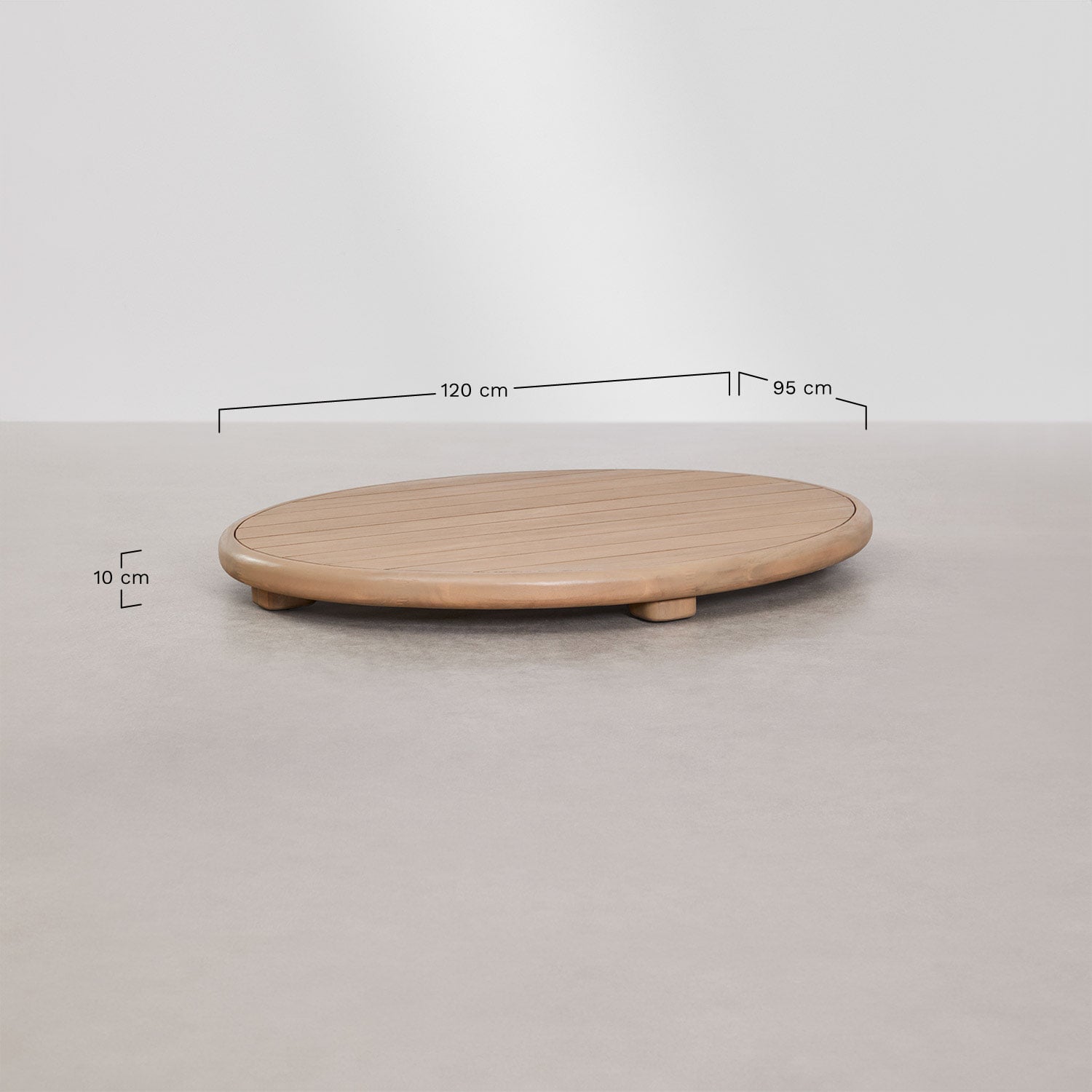 Set da giardino con divano modulare lineare a 4 pezzi e 2 tavolini in legno di acacia Gerard, MISURE