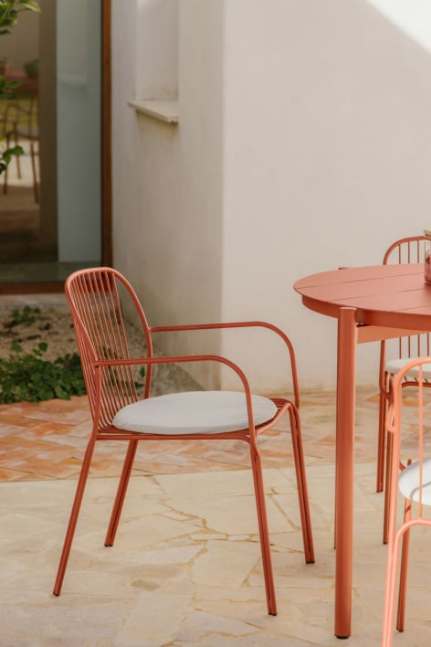 Sedia da giardino con braccioli in acciaio Anerina