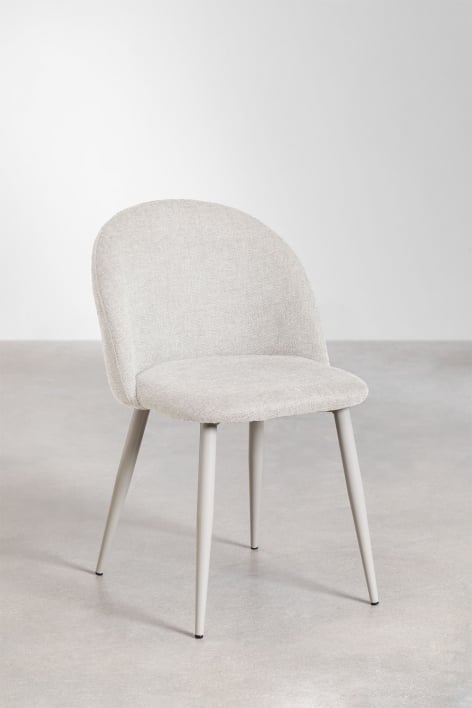 Sedia da pranzo Kana Deluxe - Tessuto Bianco Antico