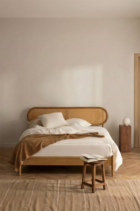 Letto per materasso 160x200cm in legno naturale Fraser