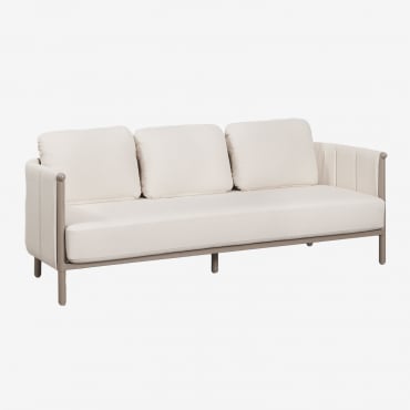 Divano Da Giardino A 3 Posti In Bouclé E Alluminio Boleni Moka Brown - Sklum