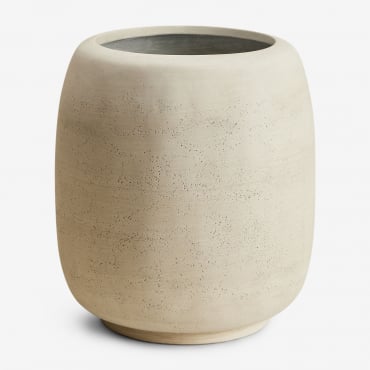 Vaso In Cemento Annabeth Ø35 Cm - 35 Cm & Bianco Sporco - Sklum