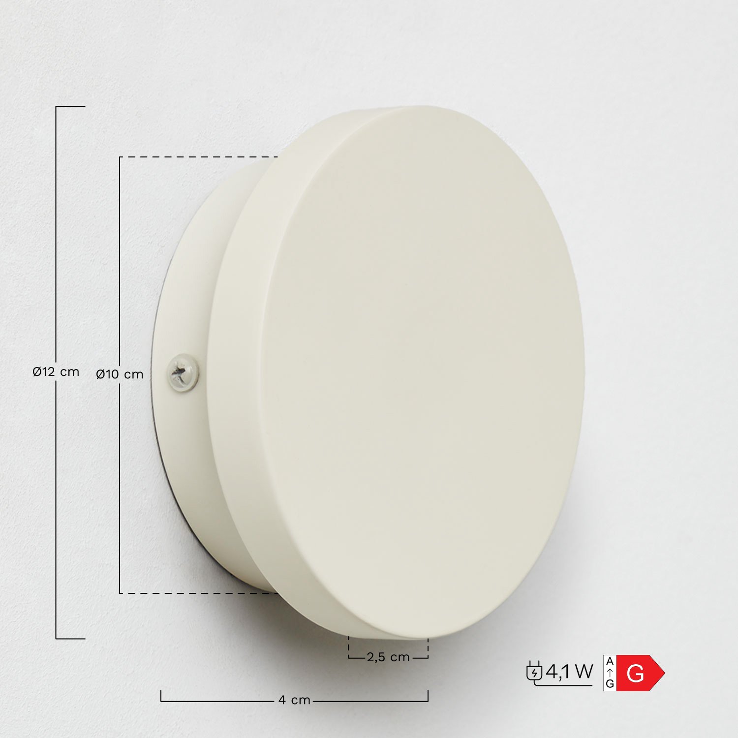 Applique da parete per bagno a LED in acciaio inossidabile Arizona, MISURE