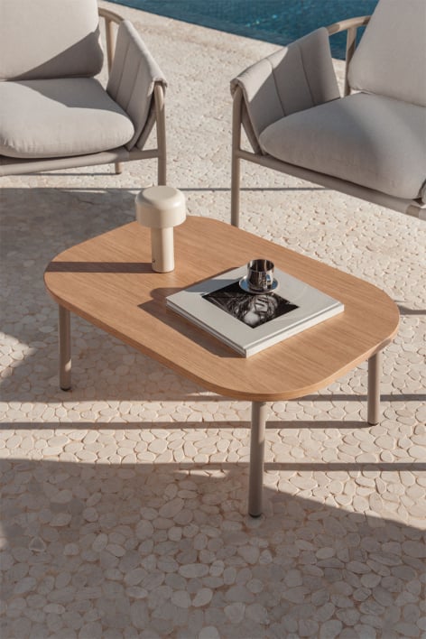 Tavolino da giardino ovale 90x60 cm in acciaio Zunika