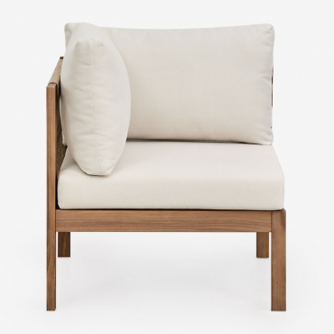 Modulo Angolare Per Divano Modulare In Legno Di Acacia Branson Gardenia Bianco & Acacia Marrone - Sklum