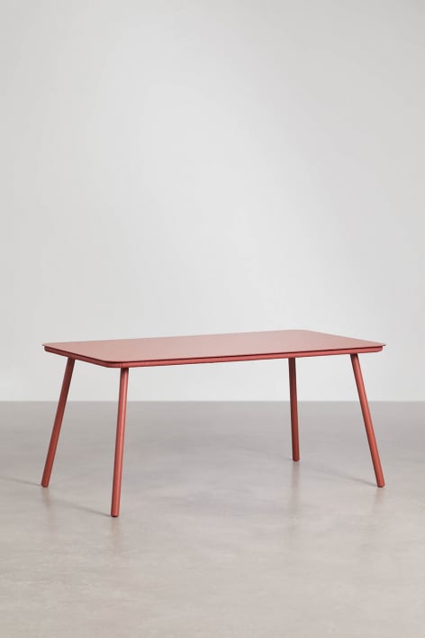 Tavolo da pranzo rettangolare 160x90 cm in vetro Arhiza - Terracotta