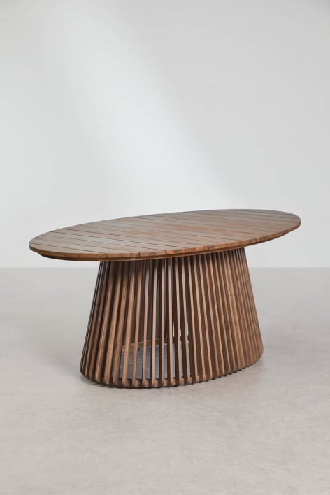 Tavolo da giardino ovale 200x110 cm in legno di acacia Mura - Acacia Marrone