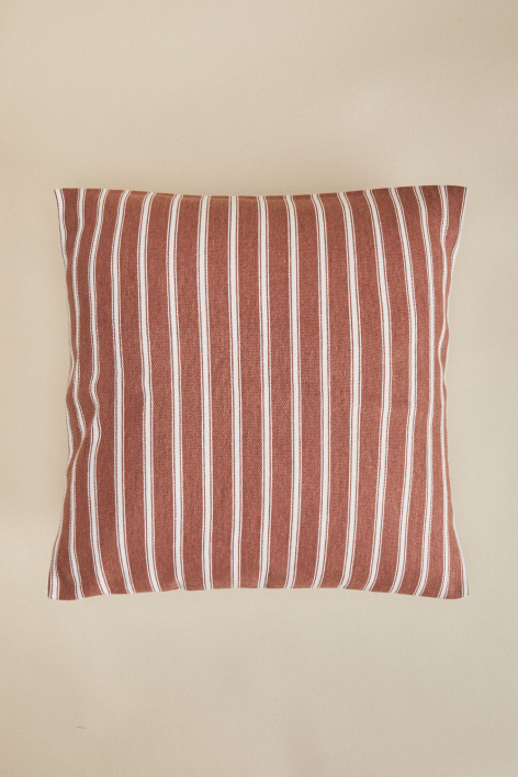 Cuscino quadrato 45x45 cm in cotone Nexu - Rosso Teja - Bianco