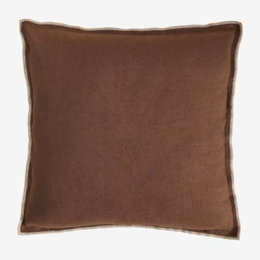 Cuscino Quadrato 40x40 Cm In Cotone E Lino Angola Marrone Caffè - Sklum
