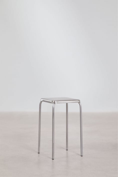 Set di 2 sgabelli bassi impilabili da 45 cm in acciaio inox Narnial