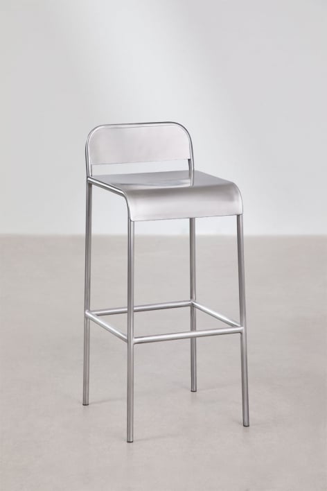 Set di 2 sgabelli alti in acciaio inox Narnial