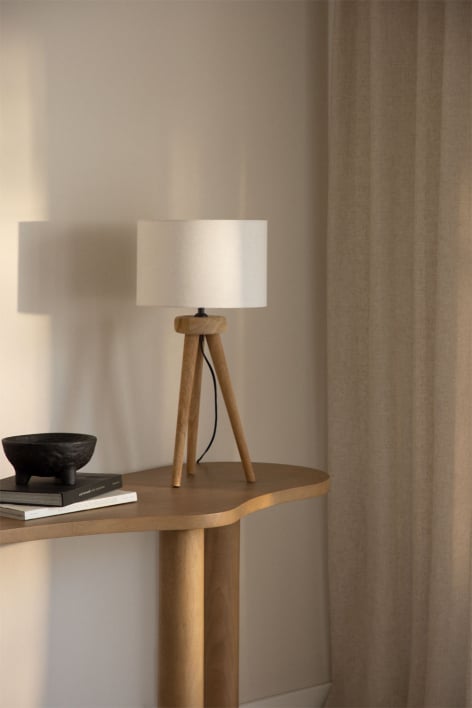 Lampada da tavolo in legno di mango Simona