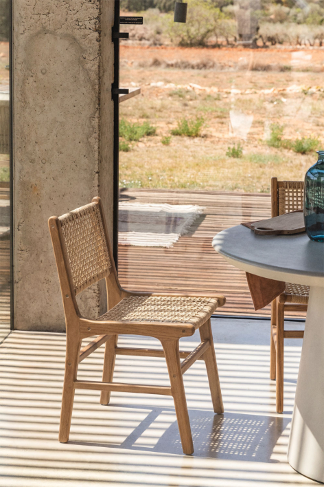 Sedia da pranzo in legno di teak Malmo