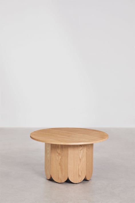Tavolino da caffè rotondo in legno (Ø80 cm) Vinesey Style