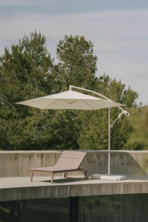 Sdraio reclinabile in legno di acacia e acciaio Sirka