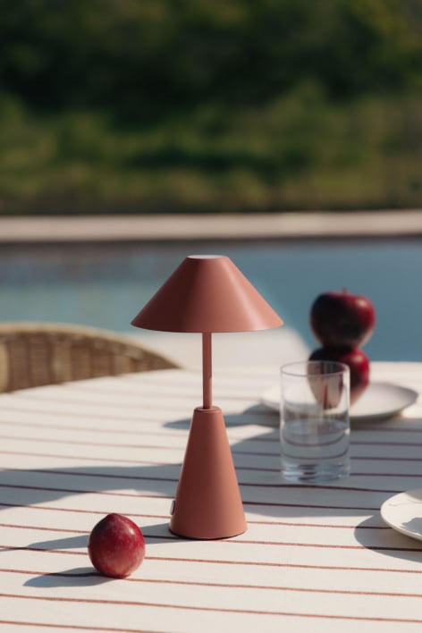 Lampada da tavolo LED wireless per esterni in ferro Alexis