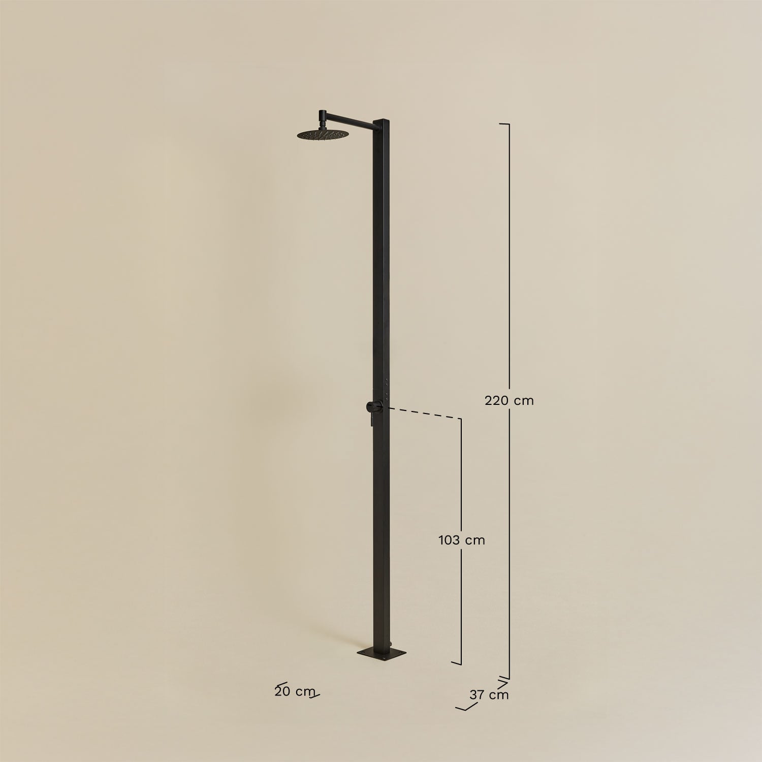 Doccia da esterno in acciaio inox Hernan, MISURE
