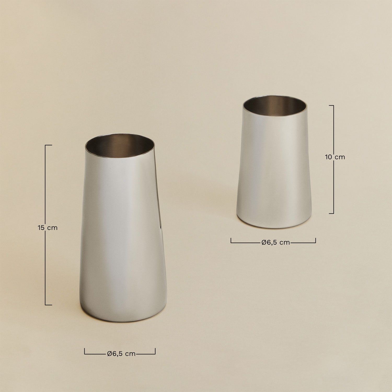 Set di 2 vasi in acciaio inox Padulin, MISURE