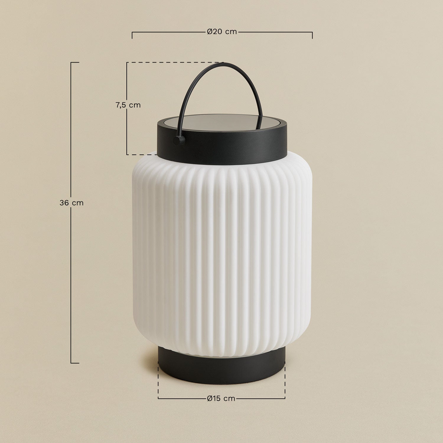 Lampada da tavolo solare LED wireless per esterni in ferro Luize, MISURE