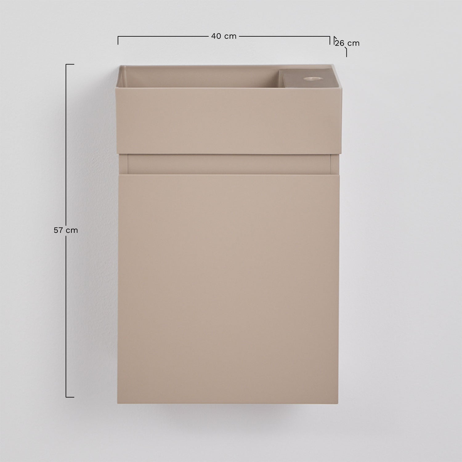 Set di mobili da bagno sospesi in legno con lavabo integrato Abigail, MISURE