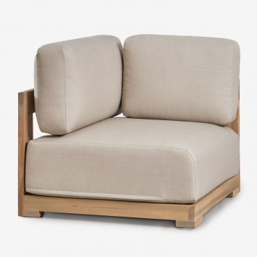 Modulo Angolare Ad Angolo Per Divano Modulare Da Giardino In Legno Di Acacia Brivori Acacia Marrone Chiaro - Sklum