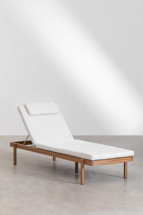 Set di 2 lettini reclinabili in legno di acacia con cuscino Aderyn