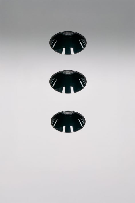 Pack da 3 downlight LED da incasso senza cornice trimless rotondi Ø5,3 cm in alluminio Luisiana