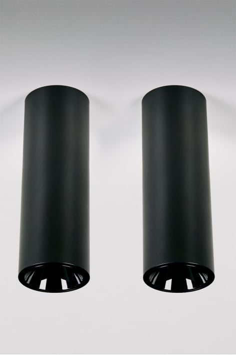 Pack da 2 applique da soffitto LED a superficie rotondi Ø7,2 cm per esterni in alluminio Luisiana
