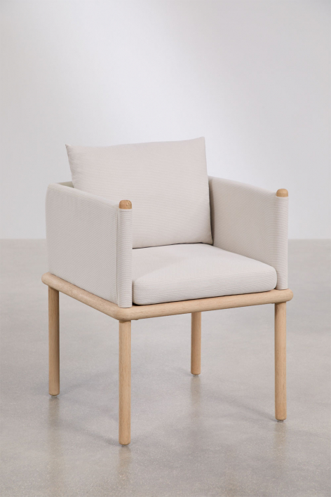 Set di 2 sedie da pranzo con braccioli in legno di acacia Olivia - Acacia Marrone Chiaro
