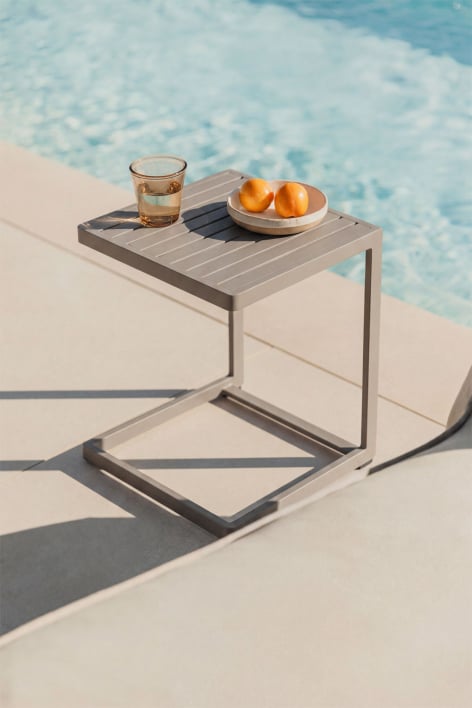Tavolino da giardino quadrato 40x40 cm in alluminio Dulem