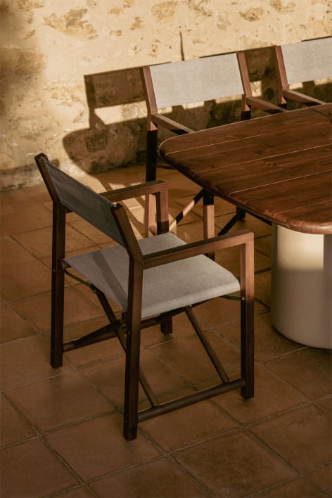 Sedia da regista pieghevole da giardino in legno di acacia Rondonia - Nude beige