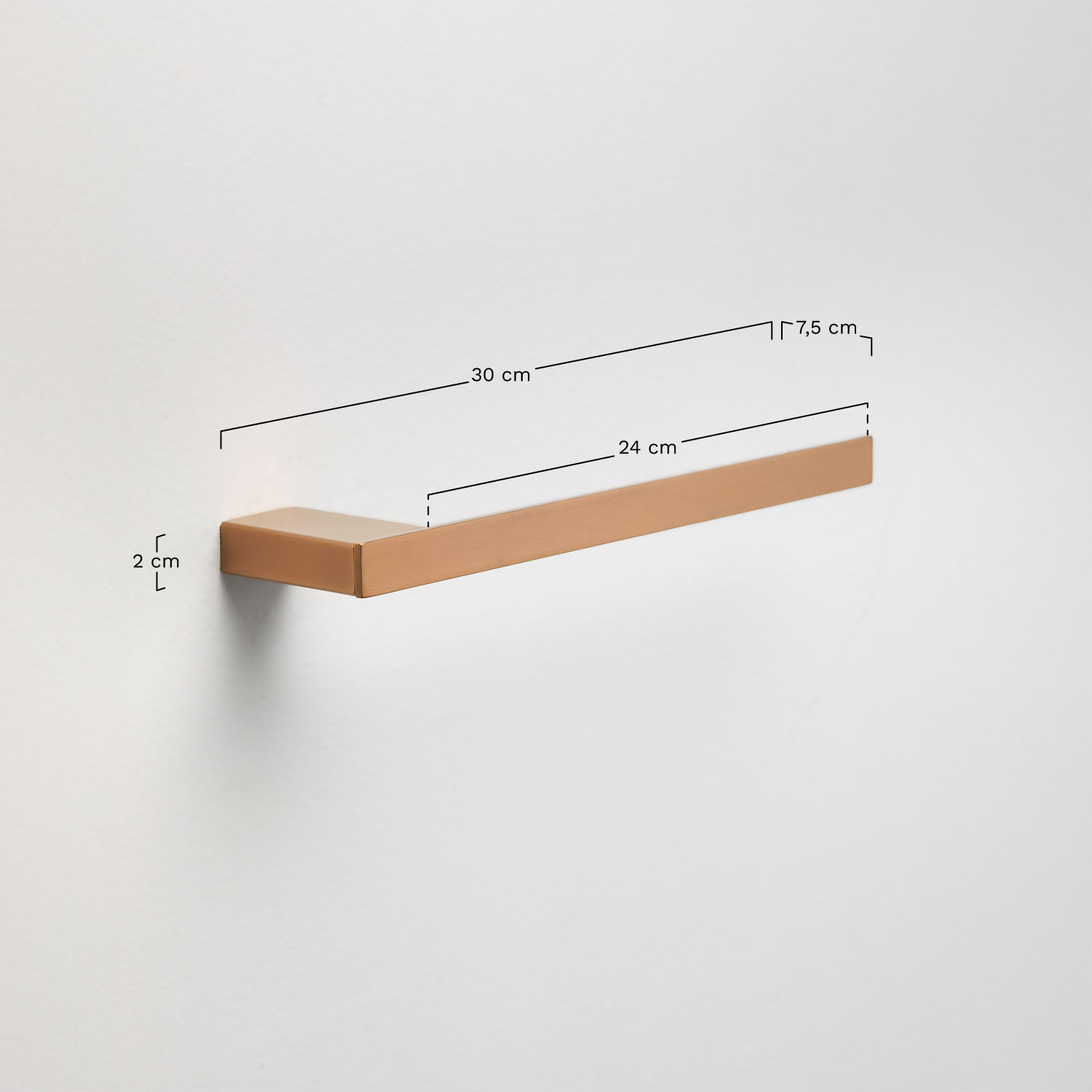 Toallero da parete con barra 30 cm per bagno in acciaio inox Olvam, MISURE