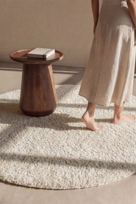 Tappeto rotondo Ø200 cm beige crema Daroca