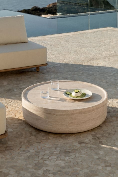 Tavolino da giardino rotondo Ø80 cm in cemento Darwys