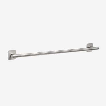 Toallero Adesivo Da Parete Con Barra 60 Cm Per Bagno In Acciaio Inossidabile Ondreli Grigio Spazzolato - Sklum