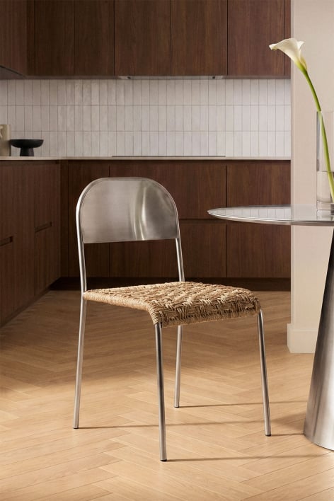 Sedia da pranzo in acciaio inox Narnial